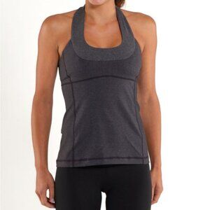 Lululemon Scoop Neck Tank Deep Coal Heathered Coal Wee Stripe / Deep Coal
